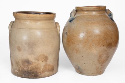 Lot of Two: Stoneware Jars, E. A. MONTELL / OLEAN, NY and N. CLARK & CO. / LYONS, NY