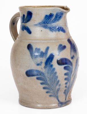 Attrib. Richard Remmey, Philadelphia, PA Stoneware Pitcher w/ Floral Decoration