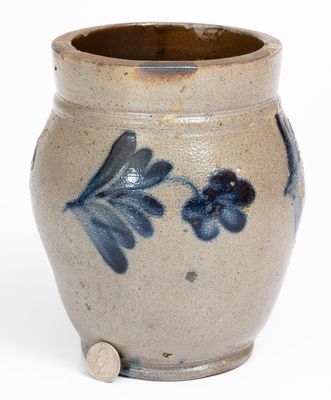 Small-Sized Stoneware Jar w/ Floral Decoration, Remmey, Philadelphia, PA