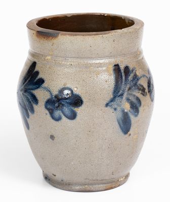 Small-Sized Stoneware Jar w/ Floral Decoration, Remmey, Philadelphia, PA