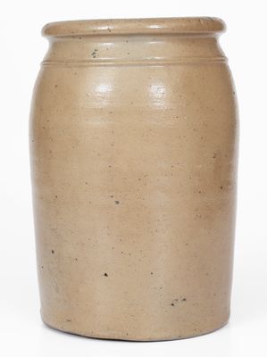 JAS. HAMILTON & CO. / GREENSBORO, PA Stoneware Jar w/ Stenciled Leaf Decoration