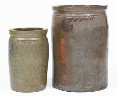 Lot of Two: STRASBURG, VA Stoneware Jars, SOLOMON BELL and S. BELL & SON