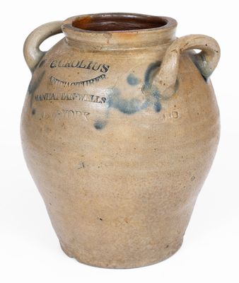 C. CROLIUS / MANUFACTURER / MANHATTAN-WELLS / NEW-YORK Stoneware Jar