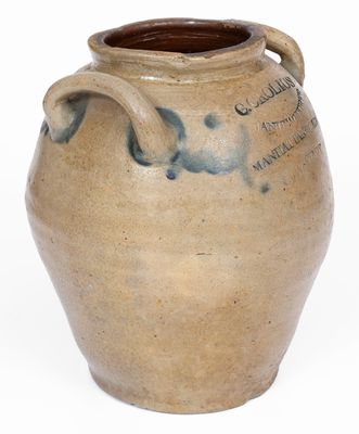 C. CROLIUS / MANUFACTURER / MANHATTAN-WELLS / NEW-YORK Stoneware Jar