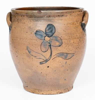 Rare Albany Stoneware Jar with Incised Fish and Floral Decoration