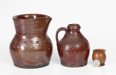 Lot of Three: Redware Vessels attrib. Henry Schofield, Cecil County, MD