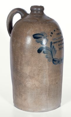 Fine Stoneware Advertising Jug attrib. Richard Remmey, Philadelphia for EMERICK & HOPKINS