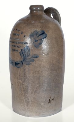 Fine Stoneware Advertising Jug attrib. Richard Remmey, Philadelphia for EMERICK & HOPKINS