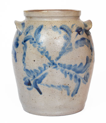 Baltimore, MD Stoneware Jar w/ Elaborate Floral Decoration, attrib. David Parr