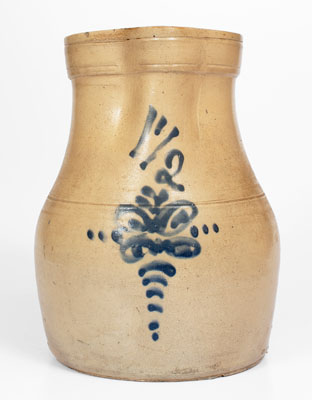 One-and-a-Half-Gallon Cobalt-Decorated Stoneware Pitcher, Northeastern U.S., c1875