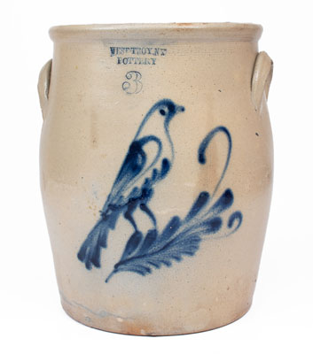 Three-Gallon WEST TROY, NY POTTERY Stoneware Bird Jar