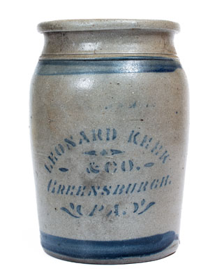 Greensburgh, Pennsylvania Stoneware Advertising Jar, Greensboro origin