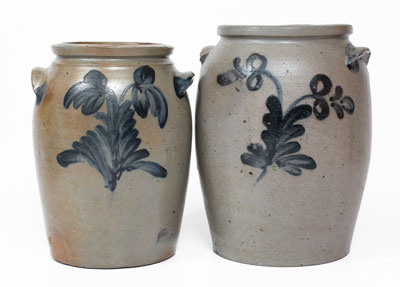 Two Cobalt-Decorated Stoneware Jars, Baltimore, second quarter 19th century