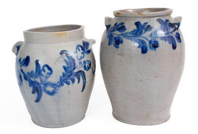 Two Stoneware Jars attributed to the Parr Family, Baltimore, MD, circa 1825