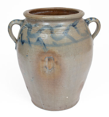 Vertical-Handed Stoneware Jar attrib. Craven Family, Moore or Randolph County, NC, mid 19th century