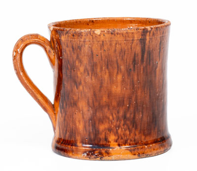 Glazed JOHN BELL / WAYNESBORO Redware Mug, c1850-80