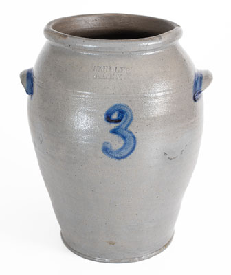 Extremely Rare J. MILLER / ALEX (James Miller, Alexandria, VA) Stoneware Jar, 1820's