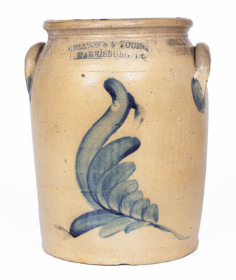 Rare WILLSON'S & YOUNG / HARRISBURG, PA Stoneware Jar, circa 1855