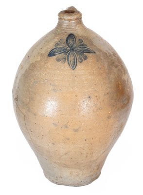 Stoneware Jug w/ Incised Floral Decoration, Northeastern U.S. origin, early 19th century