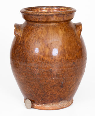 Glazed New England Redware Jar, early to mid 19th century