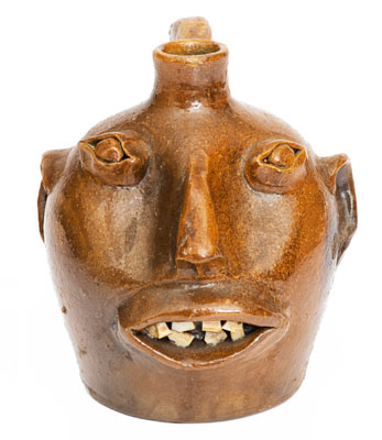 Stoneware Face Jug attrib. Brown Pottery, Arden, NC, second quarter 20th century