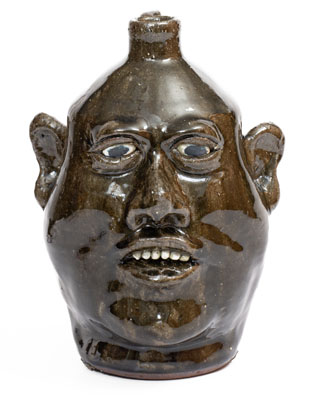 Lanier Meaders Alkaline-Glazed Stoneware Face Jug, Cleveland, GA, circa 1985