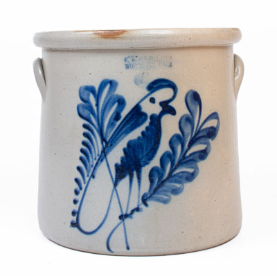 Five-Gallon F. B. NORTON & CO / WORCESTER, MASS Stoneware Parrot Crock