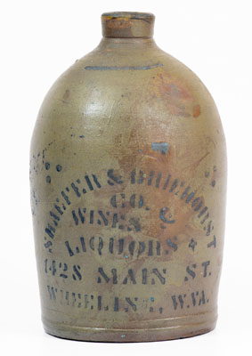 Half-Gallon Stoneware Jug w/ Wheeling, WV Advertising, circa 1880