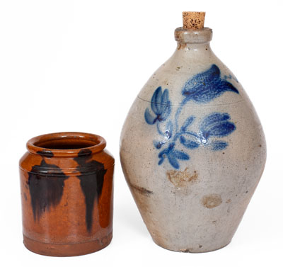 Two Pieces of Utilitarian Pottery, American, mid 19th century