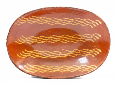 Large-Sized Pennsylvania Redware Loaf Dish, second quarter 19th century