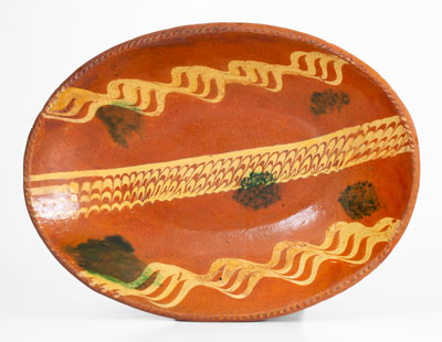 Slip-Decorated Pennsylvania Redware Loaf Dish, late 18th or early 19th century