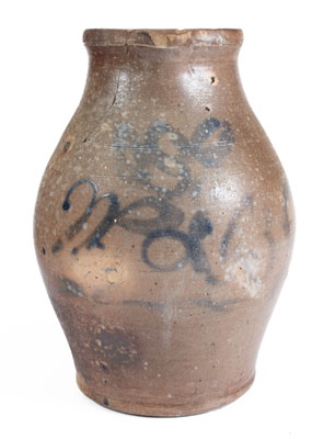 Stoneware Pitcher Inscribed 