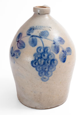 Rare and Fine SIPE, NICHOLS & CO. / Williamsport, Pa. Two-Gallon Stoneware Grapes Jug