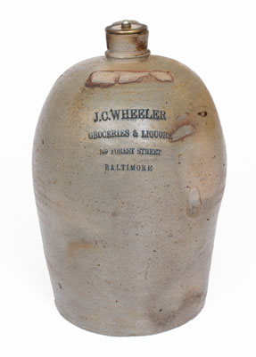 Baltimore, Maryland Stoneware Advertising Jug, circa 1870