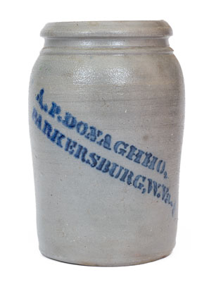 A.P. DONAGHHO / PARKERSBURG, W.Va. Cobalt-Decorated Stoneware Jar