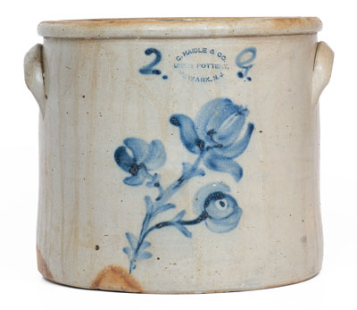 C. HAIDLE & CO. / UNION POTTERY / NEWARK, N.J. Stoneware Crock