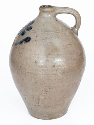 New York State Stoneware Jug w/ Incised Floral Decoration, early 19th century