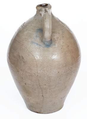 New York State Stoneware Jug w/ Incised Floral Decoration, early 19th century