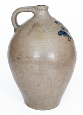 New York State Stoneware Jug w/ Incised Floral Decoration, early 19th century