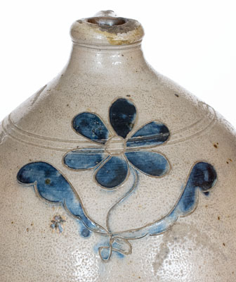 New York State Stoneware Jug w/ Incised Floral Decoration, early 19th century