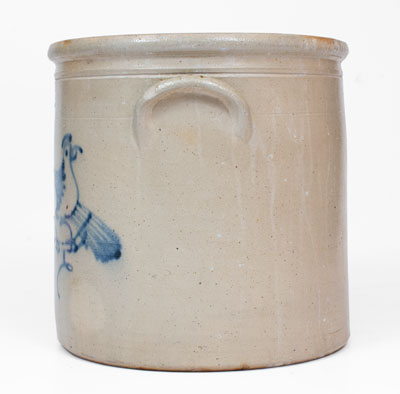 HAXSTUN, OTTMAN & CO. / FORT EDWARD, NY Stoneware Crock w/ Double Bird Design