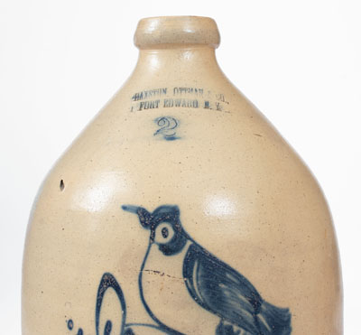 HAXSTUN, OTTMAN & CO. / FORT EDWARD, NY Stoneware Bird Jug