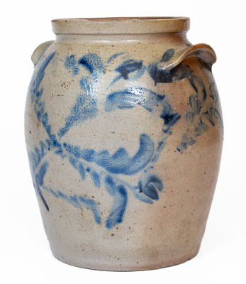 Baltimore, MD Stoneware Jar w/ Elaborate Floral Decoration, attrib. David Parr