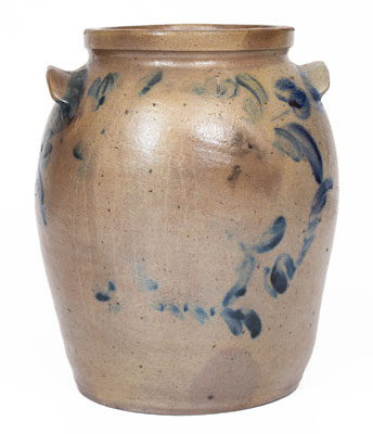 Baltimore, MD Stoneware Jar w/ Elaborate Floral Decoration, attrib. David Parr