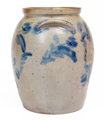 Baltimore, MD Stoneware Jar w/ Elaborate Floral Decoration, attrib. David Parr