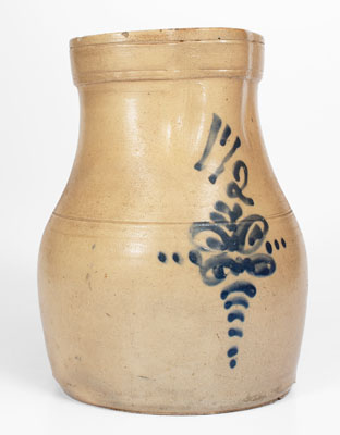 One-and-a-Half-Gallon Cobalt-Decorated Stoneware Pitcher, Northeastern U.S., c1875