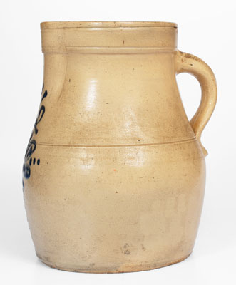 One-and-a-Half-Gallon Cobalt-Decorated Stoneware Pitcher, Northeastern U.S., c1875