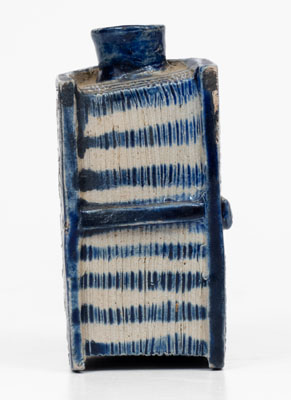 Rare Cobalt-Decorated Stoneware Book Flask, Westerwald, Germany, 19th century