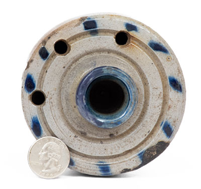 Cobalt-Decorated Stoneware Inkwell, Northeastern U.S. origin, mid 19th century