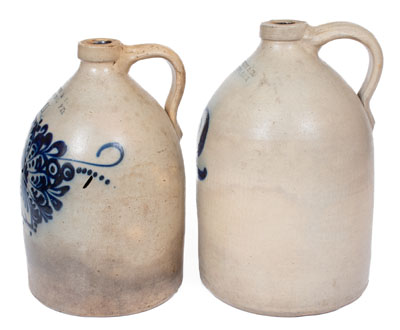 Two Cobalt-Decorated New England Stoneware Jugs